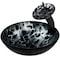 Novatto Black and Silver Painted Glass Vessel Sink Set in Matte Black NSFC-012001MB - alternate 1